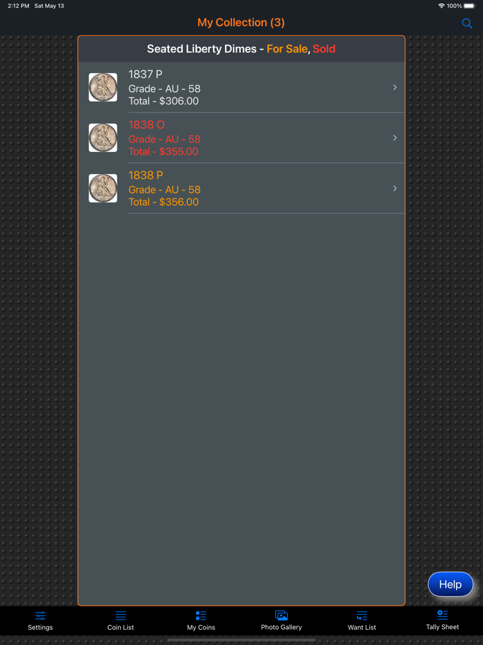 Seated Liberty Dime Collection