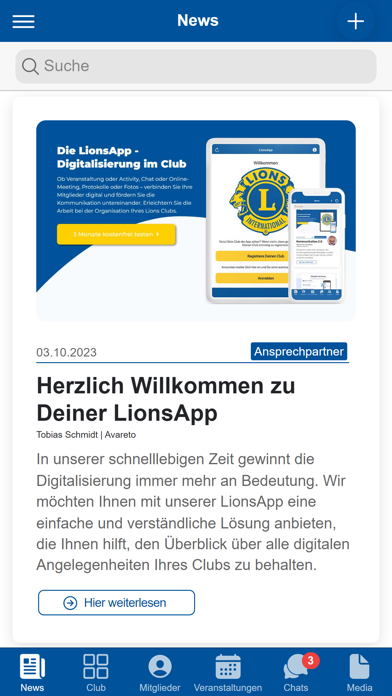 Lions-App Screenshot