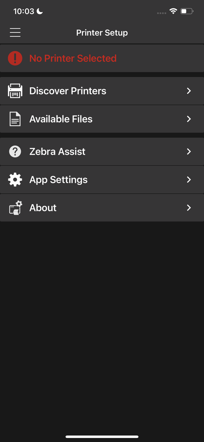 Zebra Printer Setup Utility
