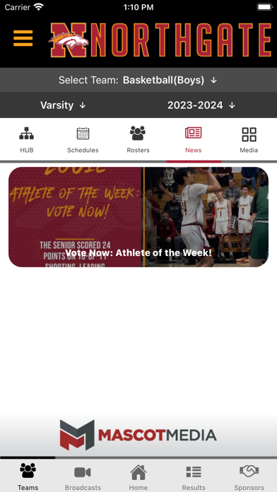 Northgate Broncos Athletics Screenshot