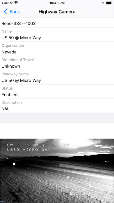 Nevada Road Report Screenshot