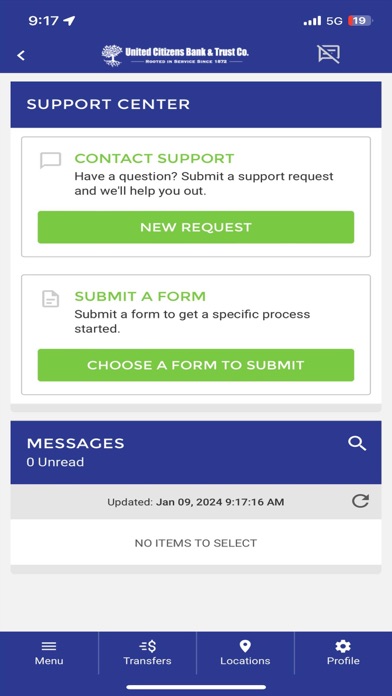 United Citizens Bank and Trust Screenshot