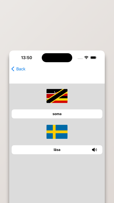 Swahili-Svensk ordbok Screenshot