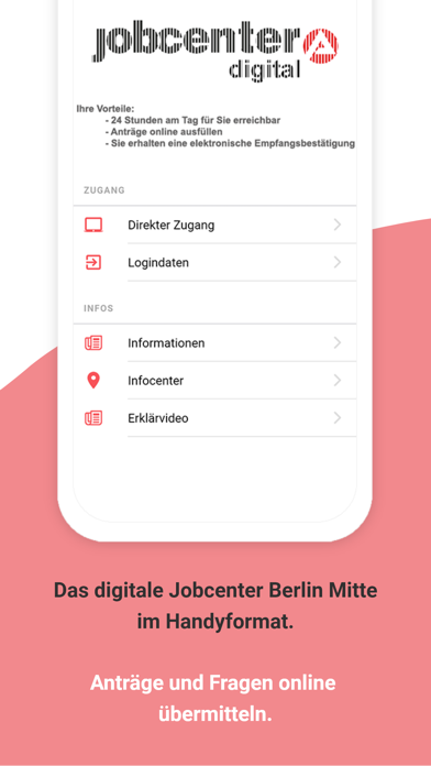 Jobcenter Berlin Mitte mobil Screenshot