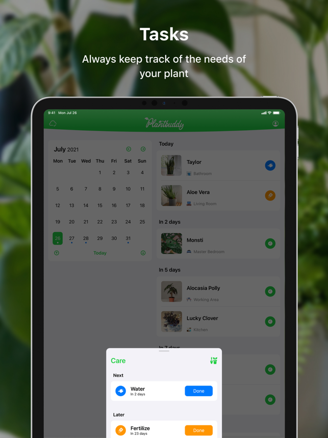 ‎Plantbuddy: ภาพหน้าจอการดูแลพืช