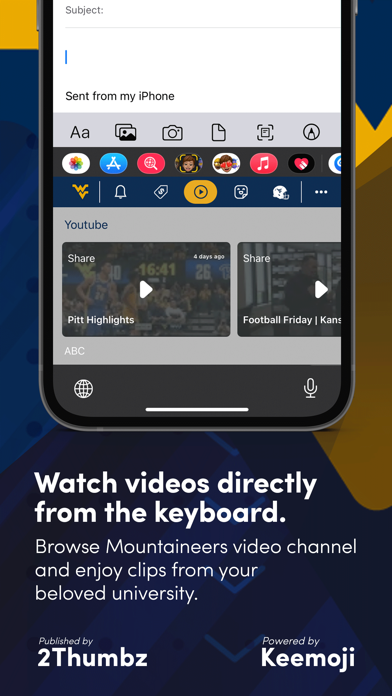 WVU Official Keyboard Screenshot