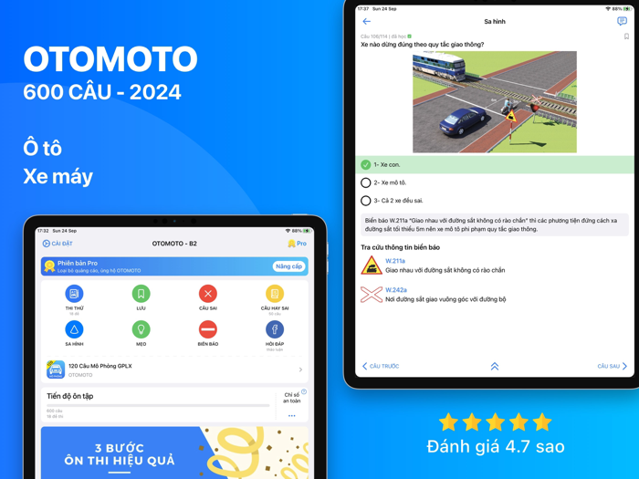 Ôn Thi GPLX 600 Câu OTOMOTO