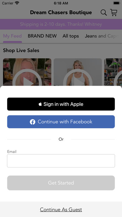 Dream Chasers Boutique Screenshot