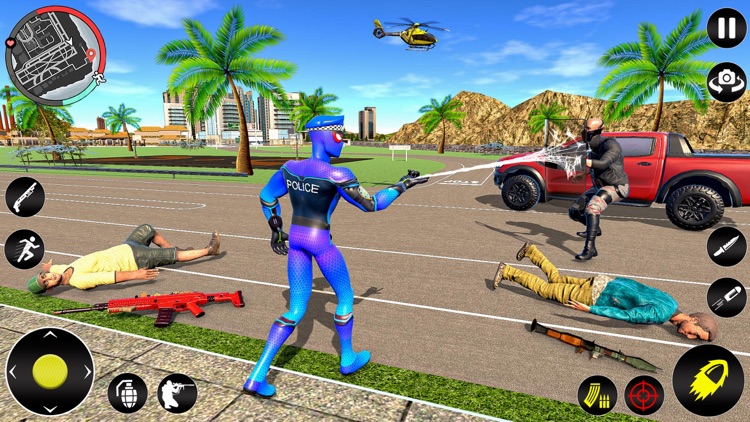Police Spider Rope Hero Games