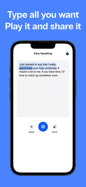 ‎Speak4Me - Text to Speech TTS Capture d'écran