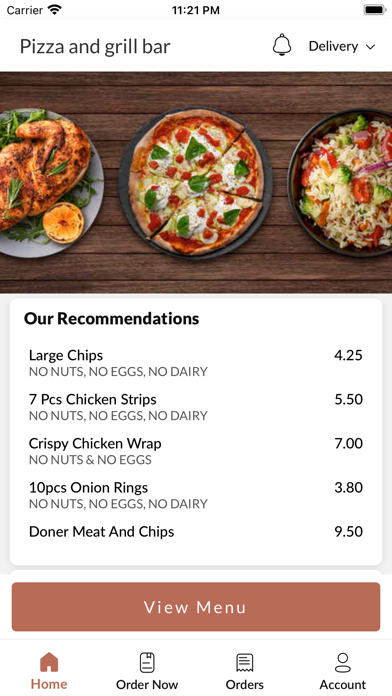 Pizza and grill bar Screenshot
