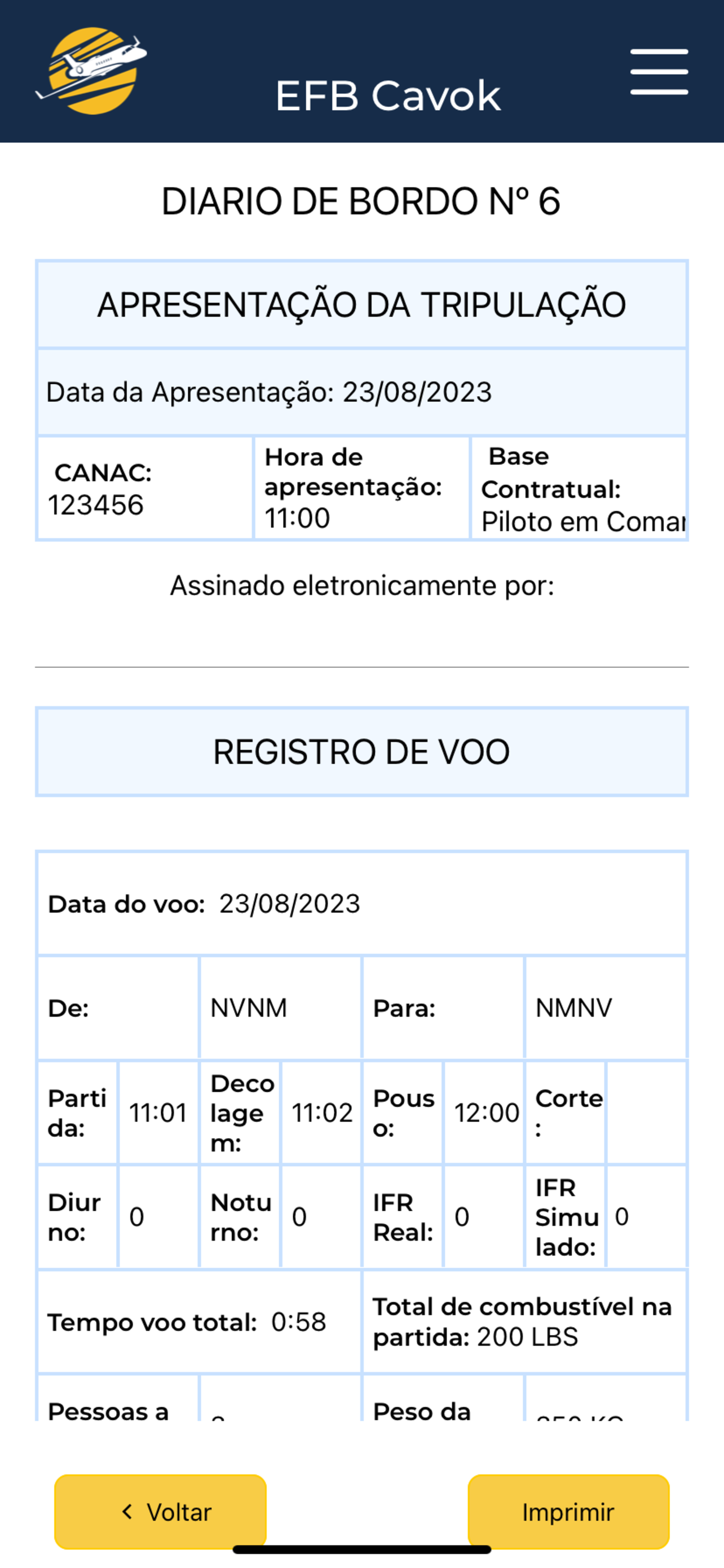 EFB Cavok