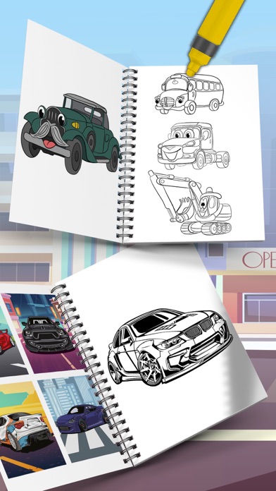 Cute Cars Coloring Book Screenshot