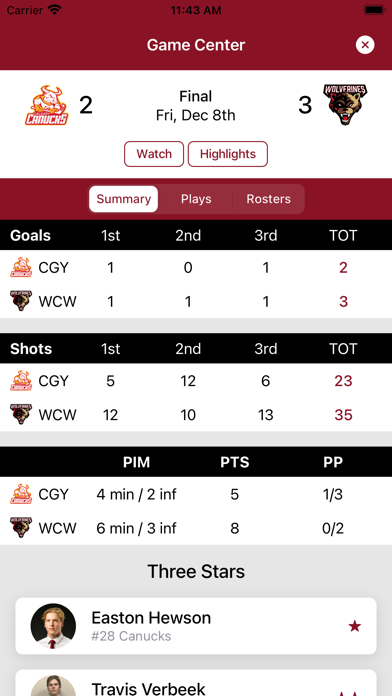 Whitecourt Wolverines Screenshot