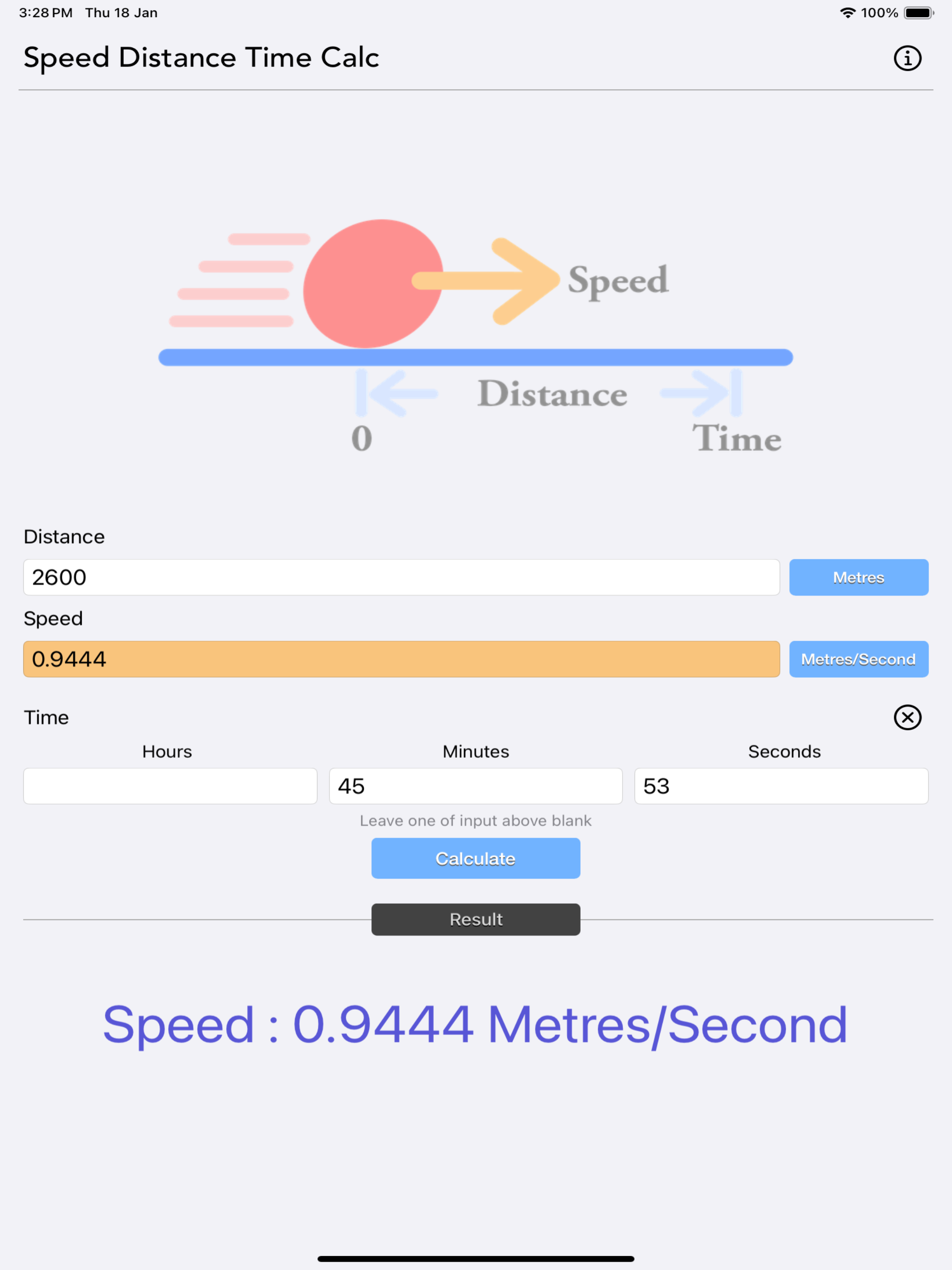 Speed Distance Time Calc