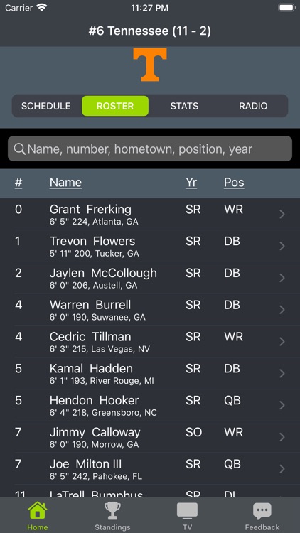 TN Football Schedules