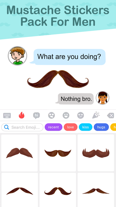 Mustache Stickers Pack For Men Screenshot