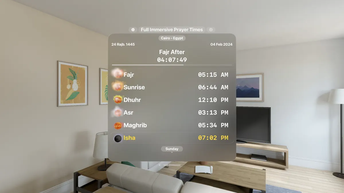 Immersive PrayerTimes screenshot 1