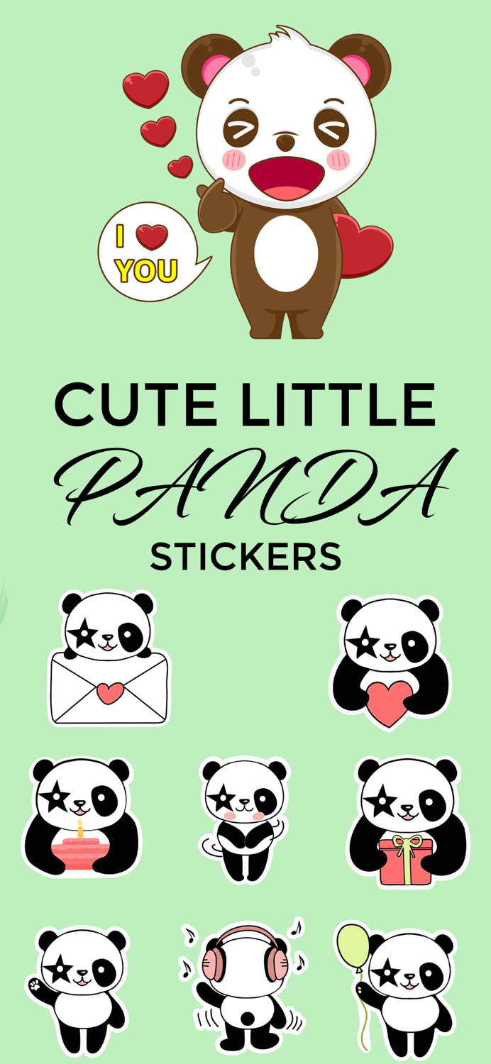 Cute Little Panda Stickers