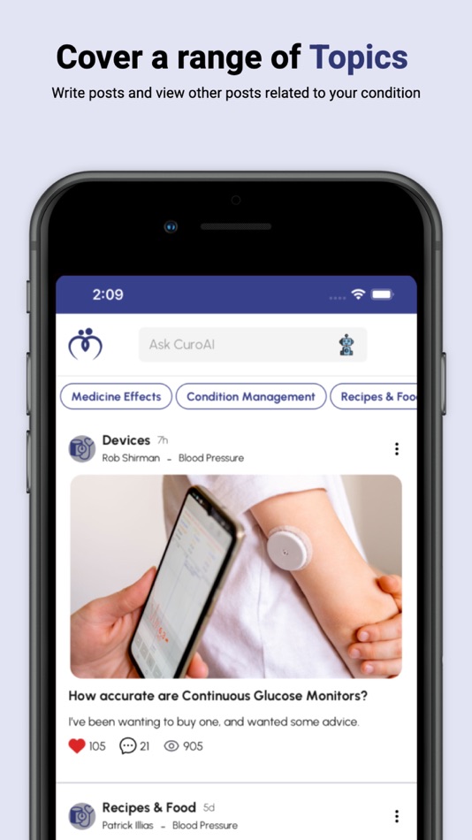 #4. BP+Diabetes Groups - CuroPeers (iOS) By: CuroStrides Technologies