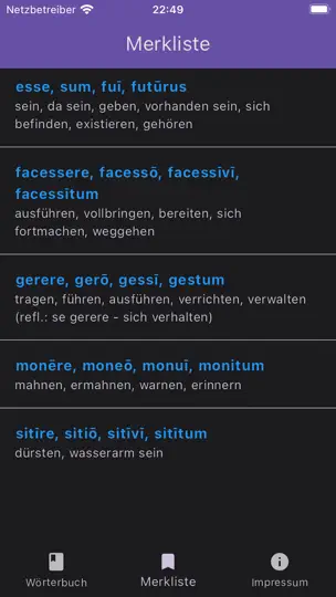 Screenshot von NavigiumSchulwörterbuch Latein auf dem iPhone 2