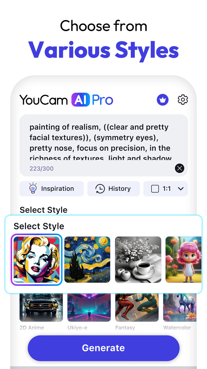 YouCam AI Pro Art Generator