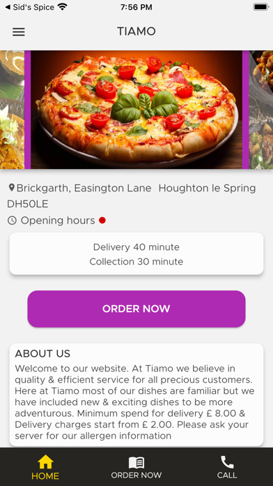 Tiamo Restaurant Screenshot
