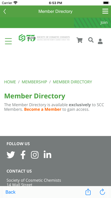 Society of Cosmetic Chemists Screenshot