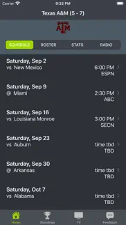 texas a&m football schedules iphone screenshot 1