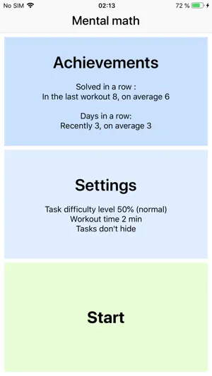 Mental math trainer & coach screenshot 2