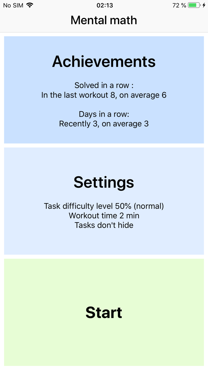 Mental math trainer and coach