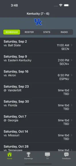 Game screenshot Kentucky Football Schedules mod apk