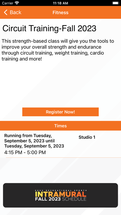 SHSU Campus Rec Screenshot
