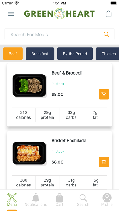 Green Heart Meals Screenshot