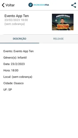 Game screenshot Ingressos FSA apk