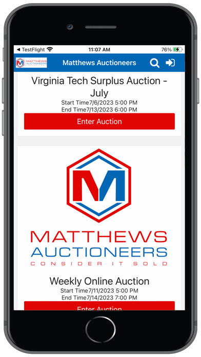 Matthews Auctioneers Screenshot