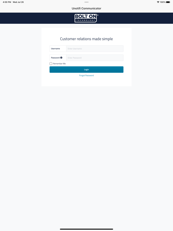Unotifi-Communicator iPad screenshot 1 - Business app
