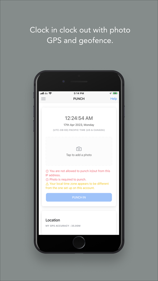 #3. ClockIt - Time Clock App (iOS) 由: TECSOL Software Pvt Ltd