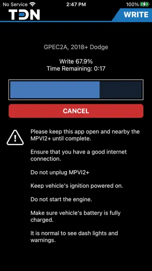 Captura de pantalla de Tune Delivery Network (TDN) en iPhone 3