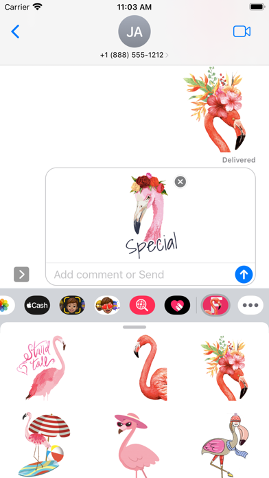 Flamingo Tropical Stickers Screenshot
