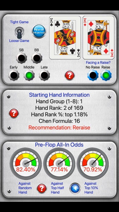 Starting Hand Dashboard Screenshot