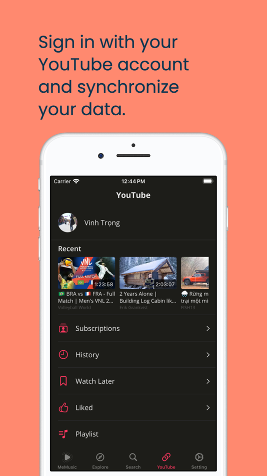 #3. MeMusic - Stream Music, Video (iOS) By: Trong Le