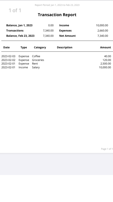 WhatsUp Money Manager Screenshot