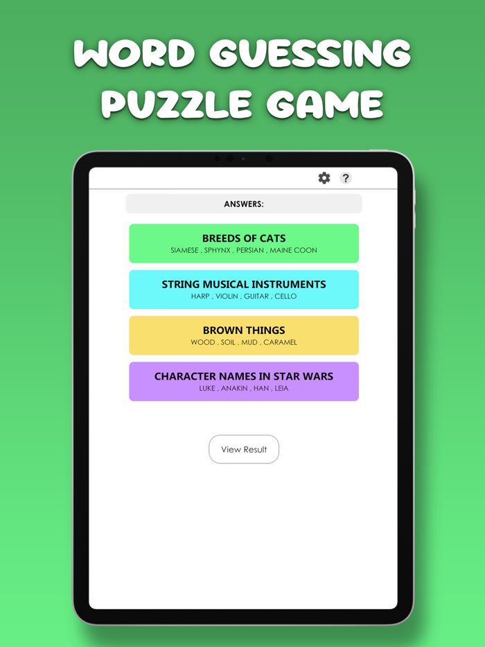 Connections 4 Word Puzzle Game