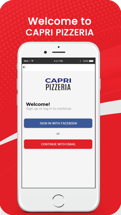 Capri Pizza App Screenshot