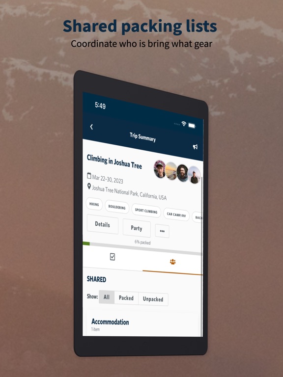 Packup - Trip Planning iPad screenshot 6 - Travel app