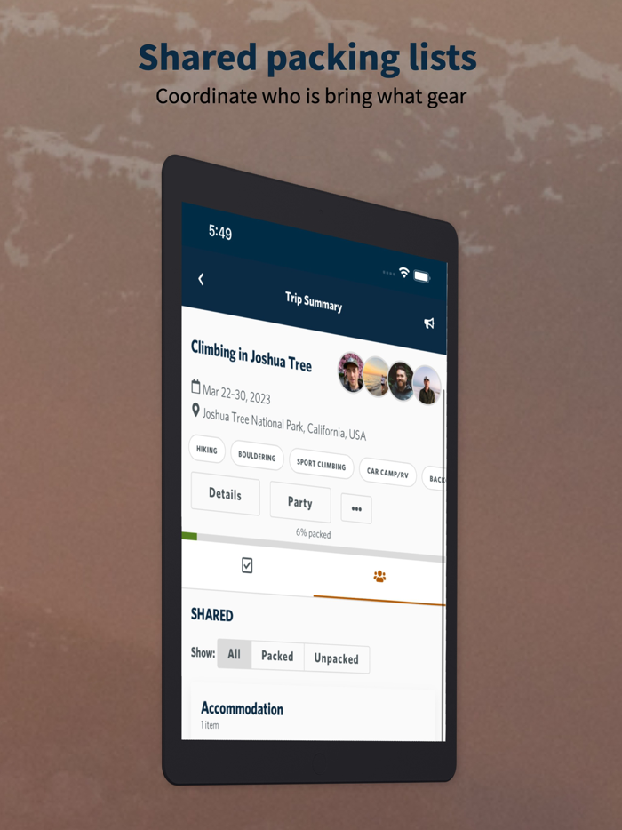 Packup - Trip Planning