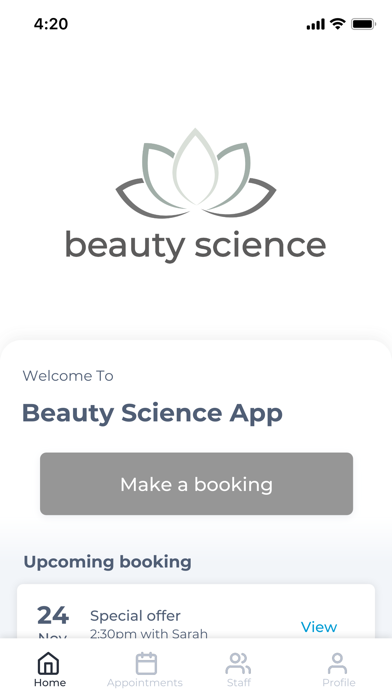 Beauty Science App Screenshot