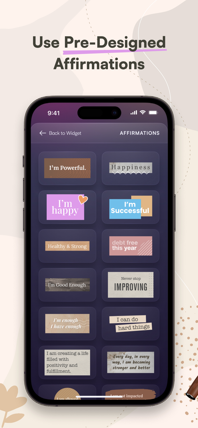 Affirmation Widget - Manifest