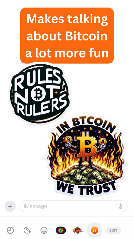 #2. Bitcoin Stickers for iMessage (iOS) By: Happy Moose Apps